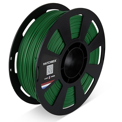 HATCHBOX PLA MAX V2 Green 3D Printer Filament Made in The USA, 1.75mm Diameter 1 KG Spool, Premium USA Made 3D Printing 
