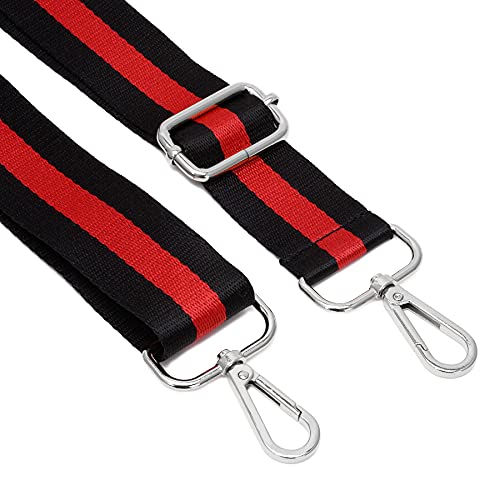 Image of Silvery Buckles Wide Shoulder Strap Adjustable Replacement Belt Crossbody Canvas Bag Handbag