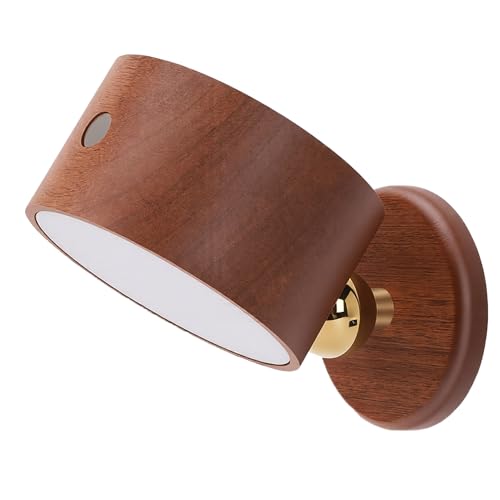 Lámpara de Pared LED de Madera Sólida Recargable Touch miniatura 3