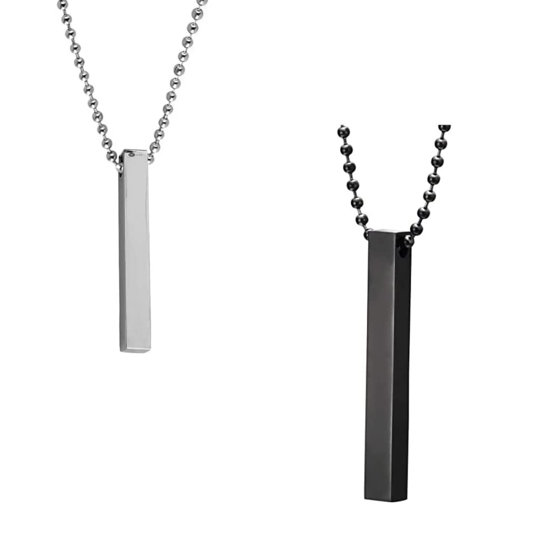 BELLINA Classy Cuboid Rectangle Neck Pendant Set For Boys And Men (Pack Of 2) (B0B7TFT2WN) Amazon Price History, Amazon Price Tracker