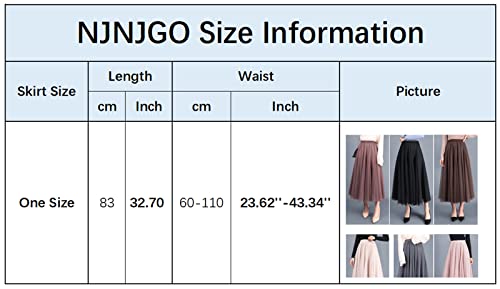 Women's Layered Maxi Skirt, Elastic Waist A Line Tutu Tulle Skirt Pleated Petticoat4