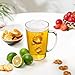 Hedume Set of 6 Plastic Beer Mugs, 18 Oz Classic Drinking Cups with Handle, Clear Beer Glasses for Whiskey Juice Cocktail Beverages at Party Bar Home Weddings, Bridal Shower, Reusable