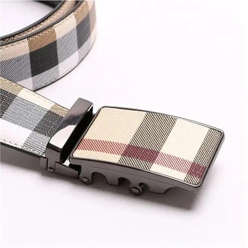 Men's Stripe Leather Belt Men's Belt For Men Automatic Buckle Belt Male Belts4