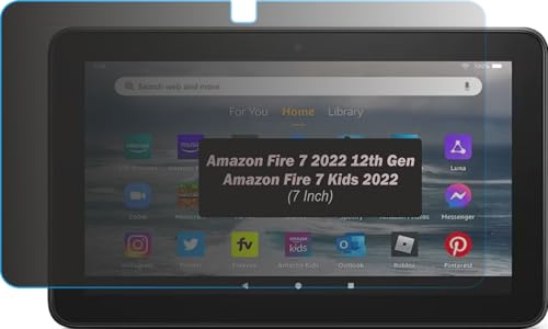 Image of Privacy Anti Peep Matte Screen Guard Compatible With Amazon Fire 7 2022 / Fire 7 kids Tablet 2022 12th Gen 7 inch Inch Tab Anti Spy Blue Light Block Not a Tempered Glass Screen Protector