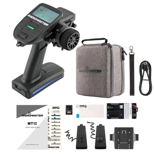 HTLNUZD Radiomaster MT12 Edgetx Open-Source Radio Controller | 2.4G 4in1 Multi-Protocol | for RC Cars, Boats & Surface Vehicles | Upgraded Version