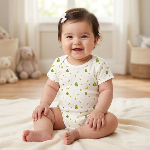 Image of MOM'S HOME Soft Organic cotton Unisex New Born Baby Onesie /BodySuit | 0-3 Months | Pack of 5