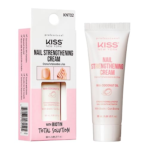 Kiss New York Nail Strengthening Cream with Coconut Oil, Nail Growth & Conditioning Cream Nail Treatment, Made in Korea