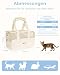 ONECUTE Hundetasche für Kleine Hunde, Katzen & Kaninchen – Klappbare Tragetasche mit Sicherheitsverschluss, Belüftungsmesh & Seitentaschen – Praktischer Reise-Carrier (Beige durchlässig,43x19x31 cm)