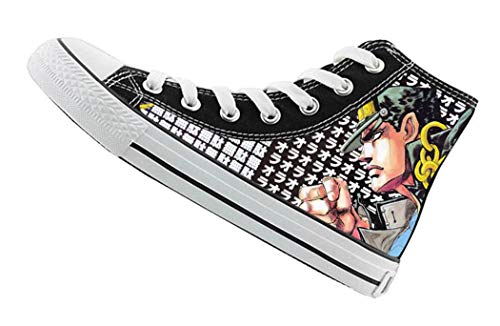 Cosstars JoJo's Bizarre Adventure Anime Zapatillas Altas Zapatos de Lona con Cordones Zapatillas de Deporte Sneakers Unisex Adulto 42 EU Negro / 11