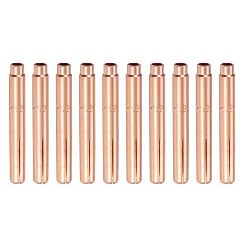 HARFINGTON 10pcs 13N24L TIG Welding Collet 1/8" (3.2mm) Copper Tungsten Electrode Collet Tips for WP9 20 25 TIG Welding Torch Series