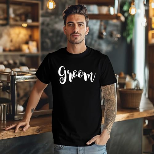 Groom Shirt – Bachelor Party Shirts for Men – Matching Bride and Groom T Shirts for Couples – Soft Modern Fit Wedding Tee2