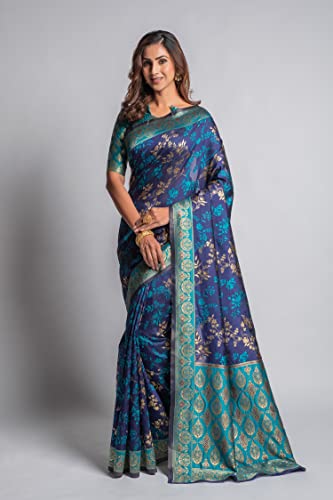 Image of Lilots Women's Designer Banarasi Silk Jacquard Designer Saree With Blouse Piece