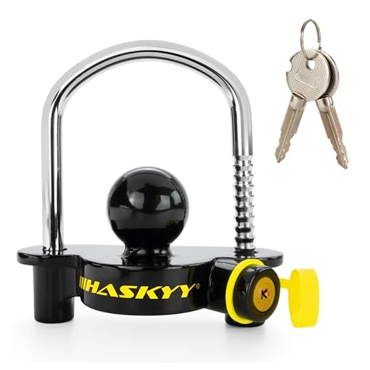 Candado para enganche remolque I Robusto Candado para enganche para moto caravana tráiler I protección seguridad antirrobos llave I istema antirrobo Remolque I Candado de Seguridad