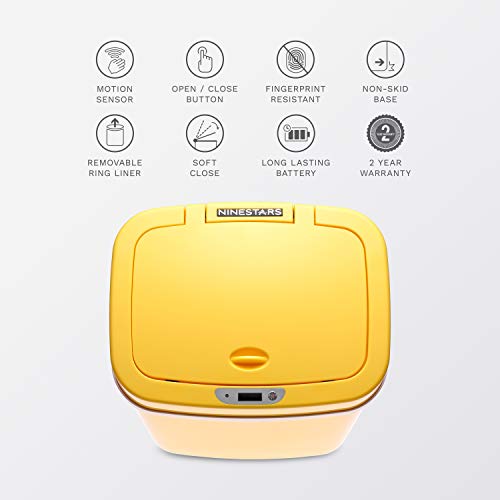 Ninestars DZT-12-5YL Bedroom Or Bathroom Automatic Touchless Infrared Motion Sensor Trash Can thumb #5