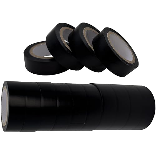 Image of 8501 Pk10 General Electrical Tape Black PVC 10 Meter Flame Resistant Waterproof Adhesive Insulating Tape Multi Surface Wrap Sold by Network Tech Components for Wire Repair, Plumbers, Garden Hose.