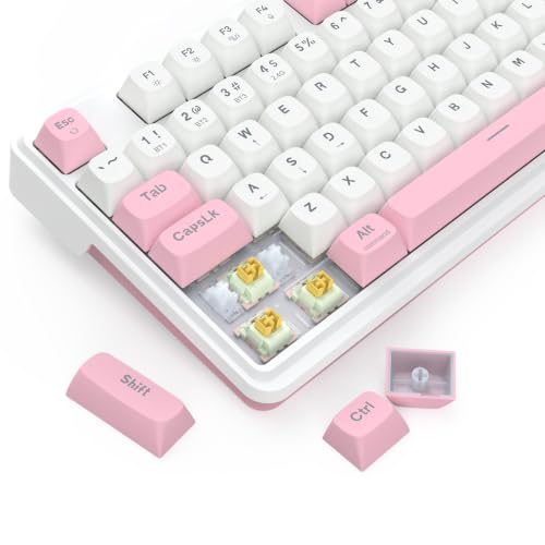 Image of Redragon K745 PRO Wireless Gasket RGB Gaming Keyboard, 108 Keys Mechanical Keyboard w /Extra 4 Hotkeys, Hot-Swap Socket, 5-Layer Noise Dampening, See-Through Round PBT Keycaps, Creamy Linear Switch