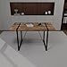 SINGHOIJAM Rectangular Rural Industrial Dining Table, Thick Engineering Wood Tabletop and Black Metal Legs, Seats 4-6