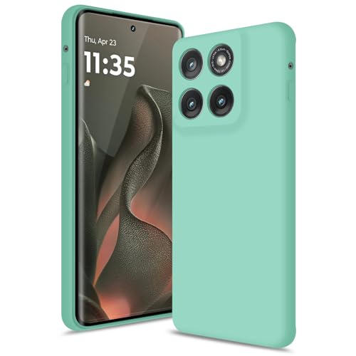Coque Motorola Edge 2025 en silicone menthe avec doublure microfibre