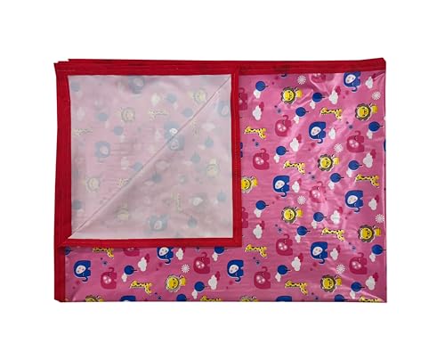 Image of EcoSoft Plastic Sheet,PVC Sheet for Kids,Rubber Sheet for Babies,Bed Wetting Protector(90 x 135 cm) (Pink JUNGLEBOOK)