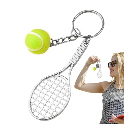 Yonuaret Cadena de tenis, llavero de tenis, llavero, llavero deportivo, llavero de raqueta de tenis, pelota de tenis, fútbol, voleibol para hombres, mujeres, niñas, Tenis., Siehe Beschreibung