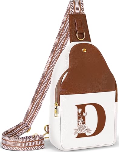 Image of Lizznoe Personalized Crossbody Bag for Women Leather Sling Bags with Initial Letter Chest Bag for Travel, Gift for Mom Wife