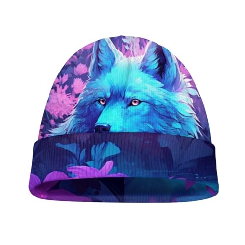 Animal Beanie Hats for Boys Girls Snug Thick Warm Cuffed Slouchy Graphic Beanie Kids Fall Winter Hat Gift