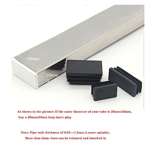 2/4/10pcs Tampa de tubo retangular preto anulação tampa de inserção plugues móveis perna pés proteto