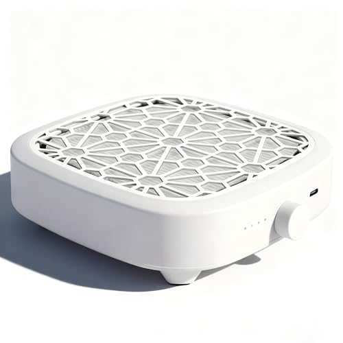 Image of CHRISTINE SHELLY Nail Dust Collector, Cordless Dust Collector Nail Tech, Compact Powerful 6000RPM Nail Vacuum Fan Rechargeable Dust Extractor for Acrylic Gel Polish Manicure Pedicure for Home, White