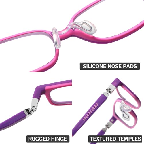 Image of Kids Blue Light Blocking Glasses Boys Girls 360 Hinges Spin Silicone Frame CR39 Lens Computer Gaming Eyewear