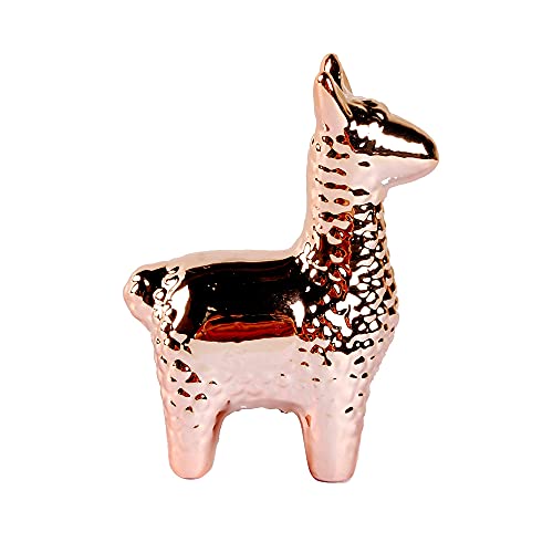 Estatua decorativa pequeña de animal rosa dorado