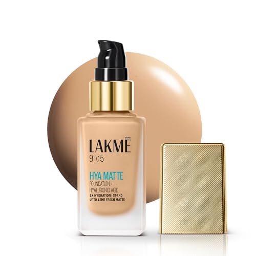 Image of Lakme 9to5 Hya Matte Foundation + Hyaluronic Acid Neutral Light - 25ml