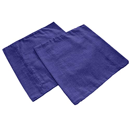  Russo Tessuti Coppia federe Cuscini DIVANI 50x50 cm Cotone Vari Colori Tinta Unita Pillow Case-Blu