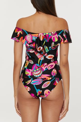 Trina Turk Women's Monaco Ruffle Tankini, Off Shoulder, Swimsuit Tops3