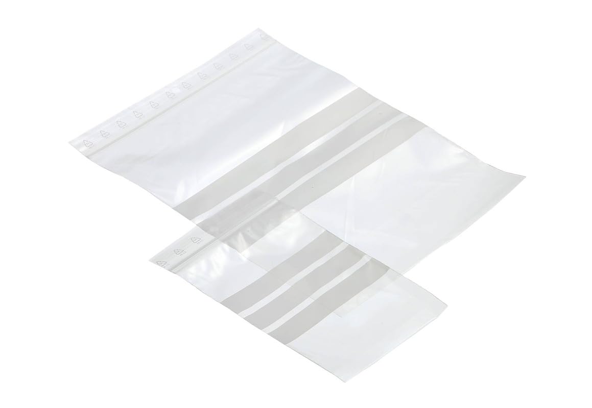 (Pack of 100) Clear Resealable Ziplock Bags with Label Area, 2.36" x 3.15" (6 x 8 cm), 50 Microns, Plastic Storage and Packing Bags