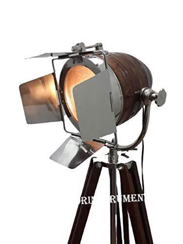 THOR INSTRUMENTS Decorative Studio SPOT Search Light with Brown Tripod Stand Rustic Vintage Home Decor Gifts