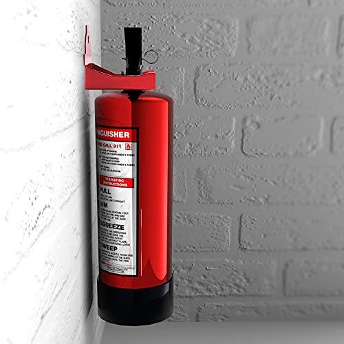 BAMI-LEE House Hook for Fire Extinguisher,4Pcs Fire Extinguisher Mount 5lb-10lb Fit for Home Office (Red)