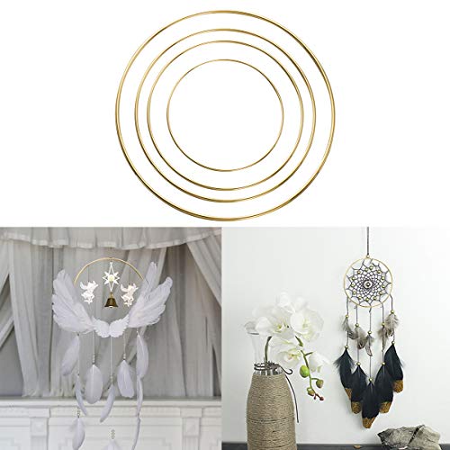 DOITOOL 4 piezas Anillos De Metal Para Atrapasueños Anillos De Macramé Boda...