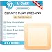 [Pack of 10] 4x4 inches Silicone Foam Dressing, Sacral Foam Dressing, Bordered Self Adhesive 5-Layer Foam Dressings for Wounds, High Absorbency Sacrum Foam Dressing, Soft and Bendable for Fast Healing