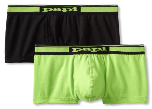 Papi Men's Cotton Stretch 2 Pack Solid Brazilian Trunk Brief
