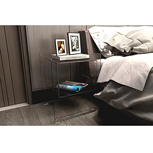 Table de chevet en acrylique transparent minimaliste pour chambre moderne