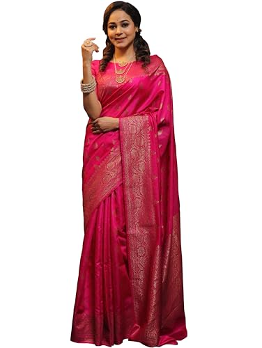 Image of Sugathari Women's Banarasi Saree Pure Kanjivaram Silk Saree Soft new ladies 2025 Design Wear Pattu Sarees Sadi Party Sari collections With Blouse Piece (San Pari-223)