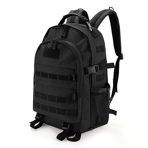 YORKING Military Backpack 50L Molle Tactical Backpack Waterproof Large Military Rucksack Camping Rucksack Army Assault Pack for Trekking Travel Camping Hiking (Black)