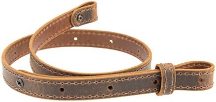 Nohma Leather Buffalo Leather Rifle Gun Sling, Crazy Horse / Brown Stitch, Amish Handmade 1" Width - Made in The USA