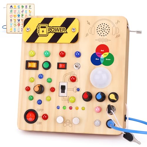 Image of Grarain Busy Board for Toddlers - Montessori Educational Toy for 1-3 Year Old Boys & Girls | Travel-Friendly Sensory Learning Activity | Ideal for Kids with Autism(Busy Board v4)