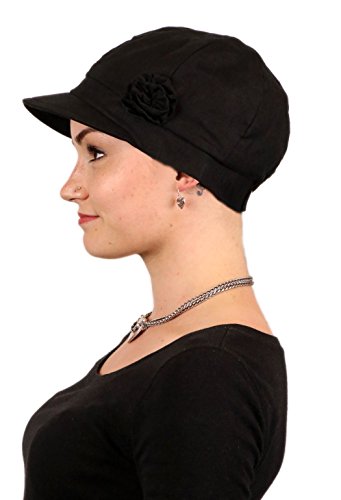 Image of Newsboy Cap Summer Hats for Women Cotton Cancer Headwear Chemo Hair Loss Head Coverings Brighton