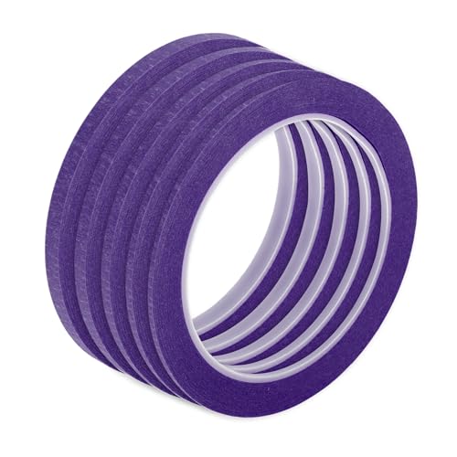 Image of Painters Tape Medium Tack Easy Removal Masking Master Tape Purple 5 Pcs 0.2cm /0.25cm /0.3cm /0.4cm /0.6cm x 25m