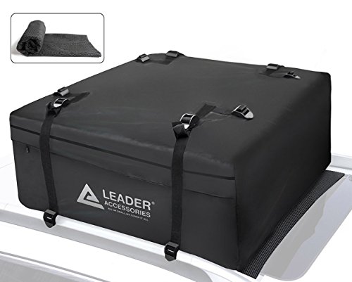 Leader Accessories 15 Cubic Feet Rooftop Cargo Bag Waterproof Cargo Carrier With Racks
