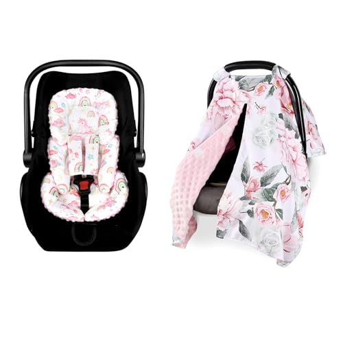 Pack de reductor y cubierta floral para asiento de bebé miniatura 1