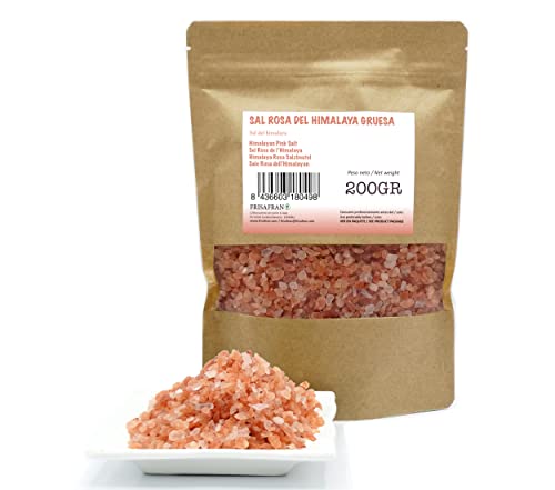 FRISAFRAN - Rosa Kristallsalz Steinsalz - Himalaya Salz Natürliche - Himalaya Salz Natürliche Grobes - 200Gr Cover