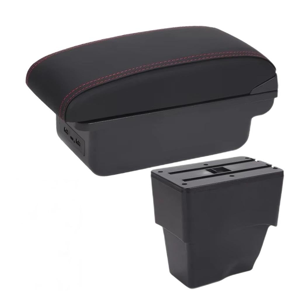 Sxqpocar B1 Black Red 3Usb For Fiat Pulse 2023 Car Armrest Box Central Auto Storage Box Replacement Parts